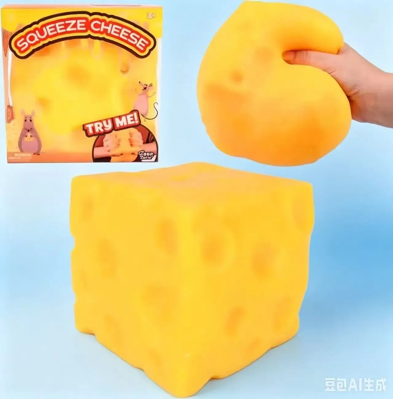 Squishy Bloc de Fromage Anti-Stress